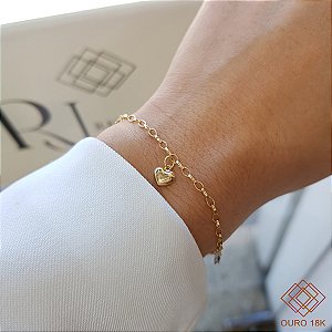 Pulseira Estrelas e Coração Ouro 18k
