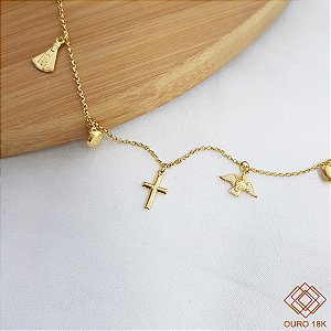 Pulseira Pingentes Ouro 18k
