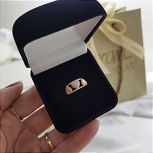 Anel Corações 3 Cores Ouro 18k