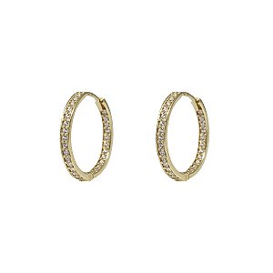 Brinco Argola Ouro 18k Zircônias