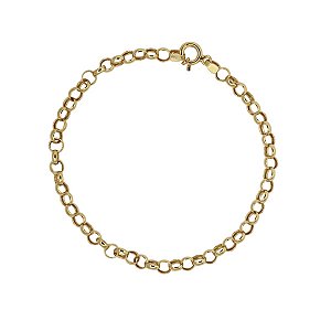 Pulseira Elo Português 4mm Feminina Ouro 18k