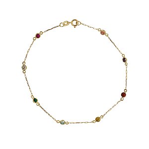 Pulseira Colorida Ouro 18k Zircônia