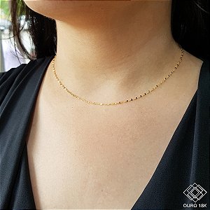 Cordão Malha Coffee Ouro 18k - 40 cm