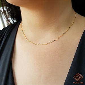 Cordão Malha Coffee Ouro 18k - 40 cm