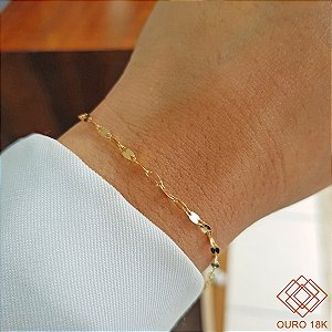 Pulseira Malha Coffee Ouro 18k