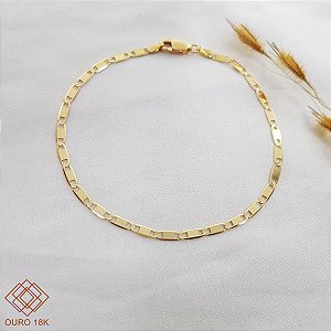 Pulseira Malha Piastrine Ouro 18k