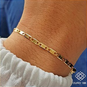 Pulseira Malha Piastrine Ouro 18k