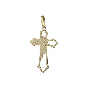 Pingente Cruz Face de Cristo Ouro 18k