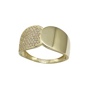 Anel Duo Ouro 18k Zircônias