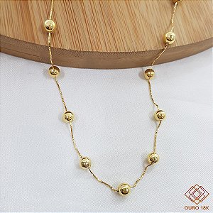 Gargantilha Esferas Ouro 18k