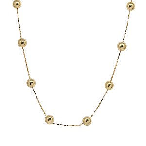 Gargantilha Esferas Ouro 18k - 45CM