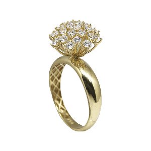 Anel Chuveiro Rainha Ouro 18k Diamantes