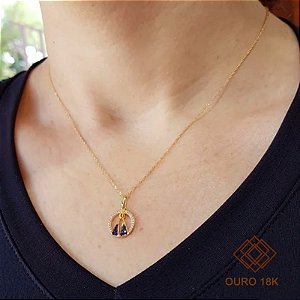 Kit Cordão Ouro 18k + Pingente Nossa Senhora Ouro 18k