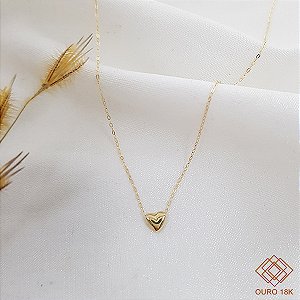 Gargantilha Coração Ouro 18k - 45CM