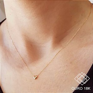 Gargantilha Coração Ouro 18k - 45CM