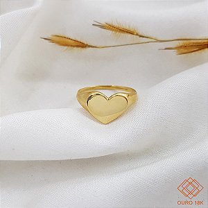 Anel Dedinho Coração Ouro 18k