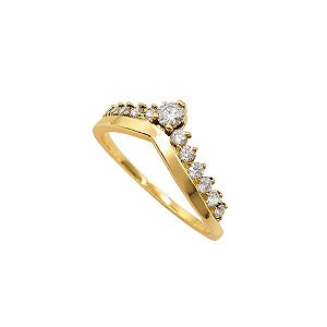 Anel Asa Delta Ouro 18k e Moissanite