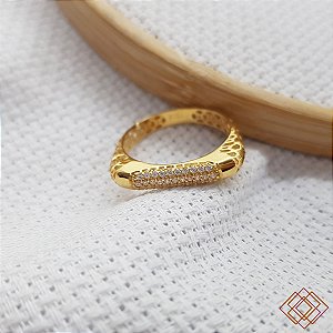 Anel Filigrana Ouro 18k com Zircônias