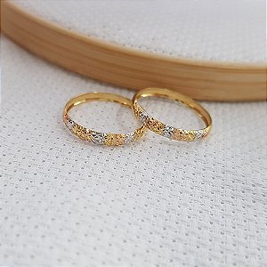 Anel Aparador 3 Tons Ouro 18k