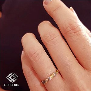 Anel Aparador 3 Tons Ouro 18k