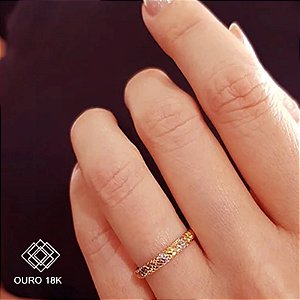 Anel Aparador 3 Tons Ouro 18k