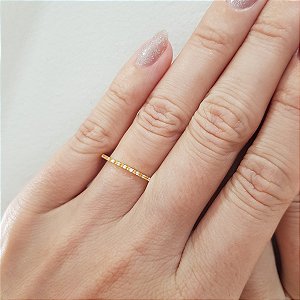 Anel Aparador Ouro 18k Zircônias