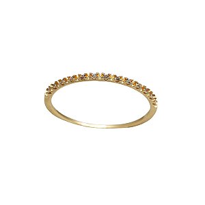 Anel Aparador Ouro 18k Zircônias