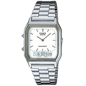 Relógio Casio Vintage Prata Unissex Aq-230a-7dmq-sc