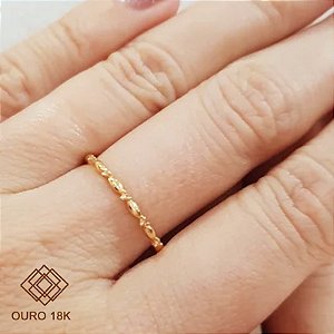 Anel Aparador Gota Ouro 18k Zircônias