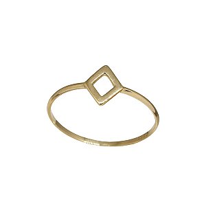 Anel Minimalista Losango Ouro 18k