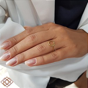 Anel Minimalista Redondo Ouro 18k