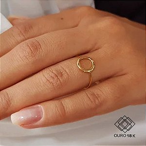 Anel Minimalista Redondo Ouro 18k