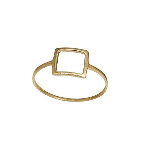 Anel Minimalista Quadrado Ouro 18k