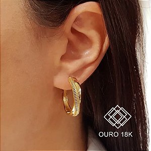 Brinco Argola Filigrana Ouro 18k