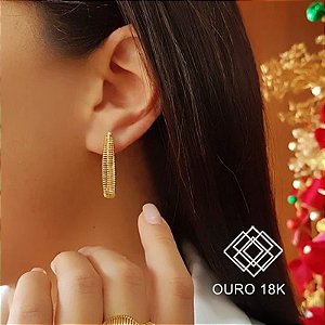 Brinco Argola Duo Filigrana Ouro 18k