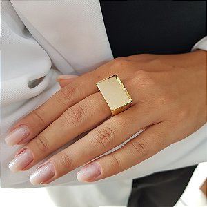 Anel Quadrado Filigrana Ouro 18k