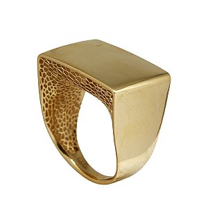 Anel Quadrado Filigrana Ouro 18k