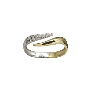 Anel Duo Ouro 18k Amarelo e Branco