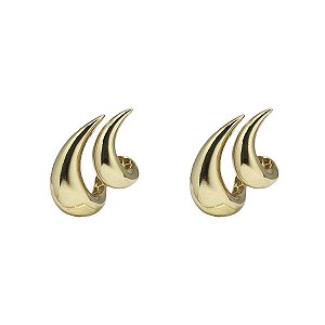 Brinco Duplo Bold Ouro 18k