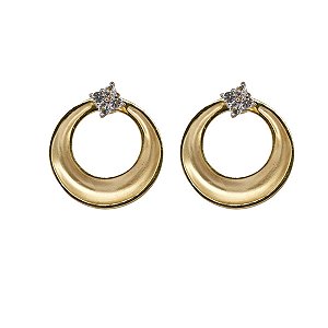 Brinco Elo em Ouro 18k e Topázio