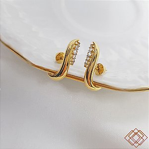 Brinco Bold em Ouro 18k e Topázio