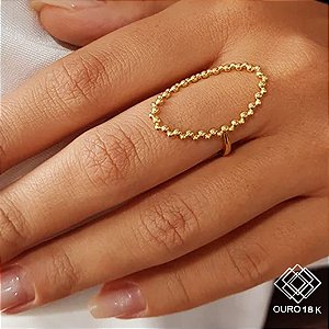Anel Oval Esferas em Ouro 18k