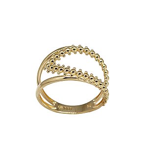 Anel Vazado Esferas em Ouro 18k