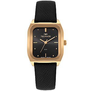 Relógio Technos Pulseira Couro Preta 2035ncp/0p