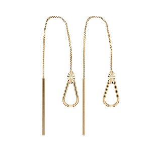 Brinco Gota Fio Veneziano Ouro 18k