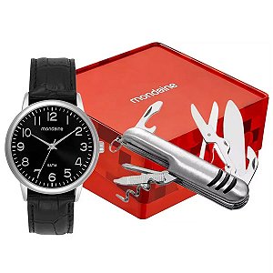 Kit Relógio Mondaine Masculino Prata 99835g0mvnh3k1