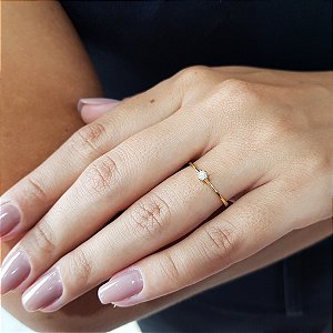Anel Solitário Ouro 18k Diamante 10pts