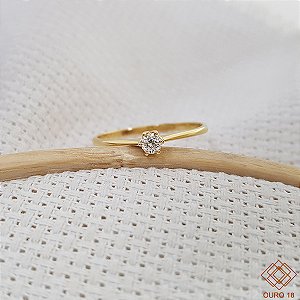 Anel Solitário Ouro 18k Diamante 10pts