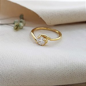 Anel Solitário Ouro 18k - Diamante Laboratório 47 Pts