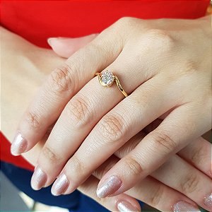 Anel Solitário Ouro 18k - Diamante Laboratório 25pts
